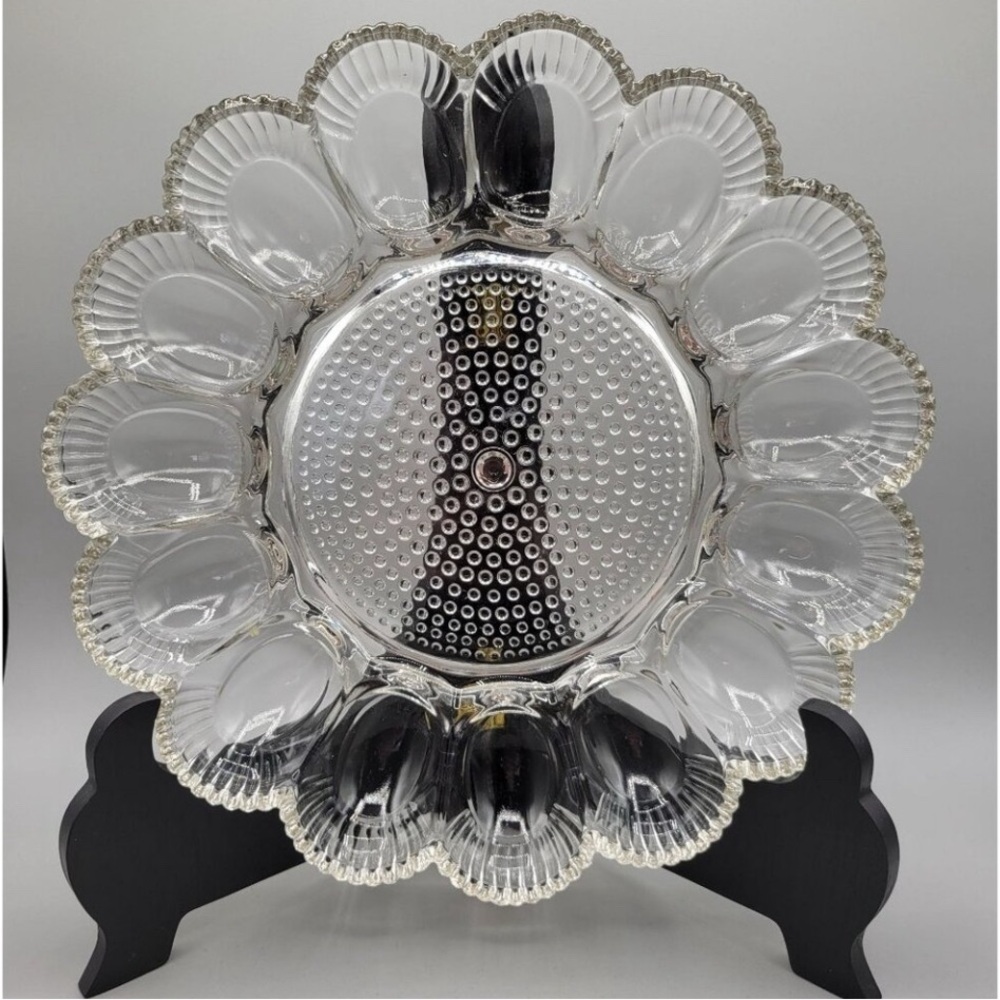 INDIANA GLASS Presentations Crystal Collection Egg Relish Dish